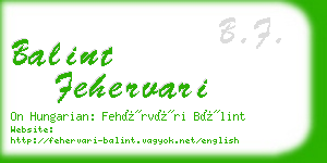 balint fehervari business card